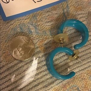 Vintage Blue Hoop Earrings